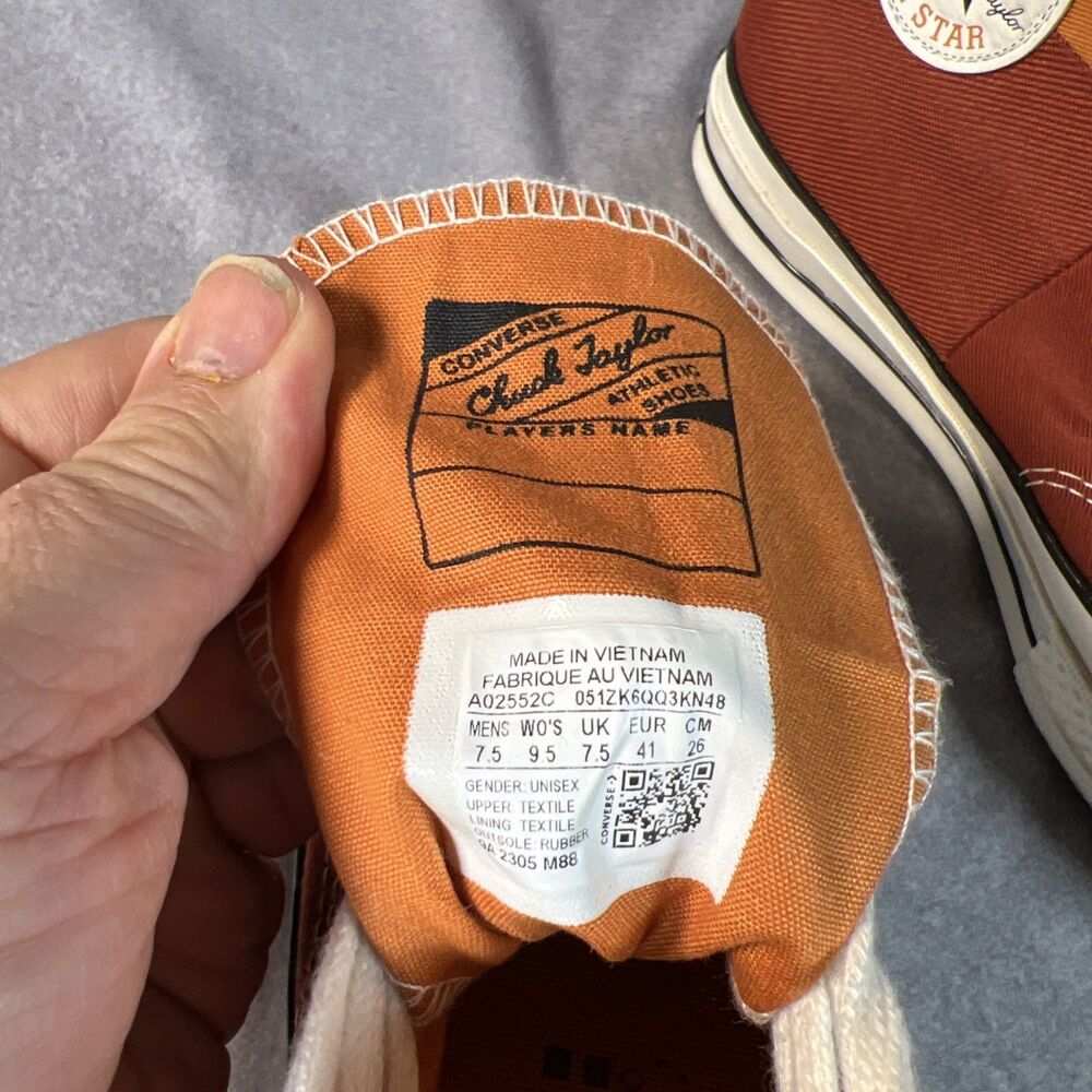 Converse Chuck 70 Hi (Men's Size 7.5) Monarch/Rugged Orange/Egret Sneakers - Picture 4 of 6